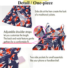 画像をギャラリービューアに読み込む, Easy-Wear Cotton Yukata Dress Set for Women – 2-Piece Japanese Kimono Style (Top + Dress), goldfish pattern, Beginner-Friendly, Lightweight Cotton