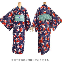 画像をギャラリービューアに読み込む, Easy-Wear Cotton Yukata Dress Set for Women – 2-Piece Japanese Kimono Style (Top + Dress), goldfish pattern, Beginner-Friendly, Lightweight Cotton