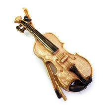 將圖片載入圖庫檢視器 Handcrafted Japanese Obidome “Violin” – Elegant Pewter Kimono Accessory with Musical Motif – Depending on the arrangement Wear as Brooch or Scarf Clip