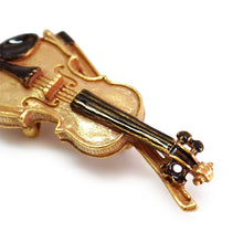 將圖片載入圖庫檢視器 Handcrafted Japanese Obidome “Violin” – Elegant Pewter Kimono Accessory with Musical Motif – Depending on the arrangement Wear as Brooch or Scarf Clip