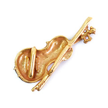 將圖片載入圖庫檢視器 Handcrafted Japanese Obidome “Violin” – Elegant Pewter Kimono Accessory with Musical Motif – Depending on the arrangement Wear as Brooch or Scarf Clip