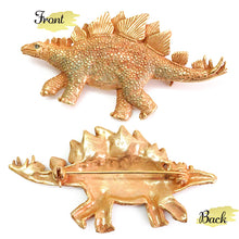 画像をギャラリービューアに読み込む, Handcrafted Japanese Stegosaurus Brooch – Artisan Dinosaur Pin, Unique Pewter Jewelry, Perfect Gift for Women, for Men