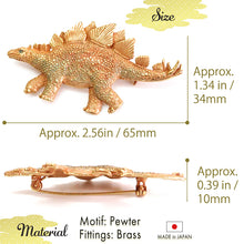 画像をギャラリービューアに読み込む, Handcrafted Japanese Stegosaurus Brooch – Artisan Dinosaur Pin, Unique Pewter Jewelry, Perfect Gift for Women, for Men