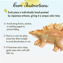 画像をギャラリービューアに読み込む, Handcrafted Japanese Stegosaurus Brooch – Artisan Dinosaur Pin, Unique Pewter Jewelry, Perfect Gift for Women, for Men