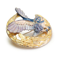 画像をギャラリービューアに読み込む, Handcrafted Japanese Crescent Moon & Owl Brooch – Artisan Pewter Pin, Mystical Night Forest Design, Perfect Gift for Women, for Men