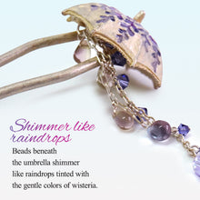 画像をギャラリービューアに読み込む, Japanese Handcrafted Kanzashi Hair Stick – “Wisteria Umbrella” Motif, Elegant Floral Hair Ornament for Kimono & Modern Style