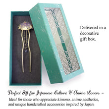 画像をギャラリービューアに読み込む, Japanese Handcrafted Kanzashi Hair Stick – “Wisteria Umbrella” Motif, Elegant Floral Hair Ornament for Kimono & Modern Style