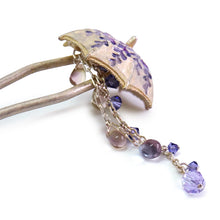 画像をギャラリービューアに読み込む, Japanese Handcrafted Kanzashi Hair Stick – “Wisteria Umbrella” Motif, Elegant Floral Hair Ornament for Kimono & Modern Style