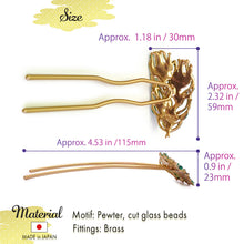 画像をギャラリービューアに読み込む, Japanese Handcrafted Kanzashi Hair Stick – “Peacock Feather” Motif, Vibrant Artisan Hair Accessory for Kimono & Modern Style