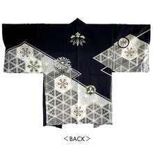 画像をギャラリービューアに読み込む, Men’s Haori, Kimono & Hakama 3-Piece Set – Black & Shilver Traditional Japanese Formal Wear for Graduation, Wedding & Special Occasions