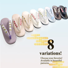 画像をギャラリービューアに読み込む, Japanese Embroidered Zori Sandals for Women – Elegant Floral, ivy & Camellia Design, Comfortable Wide Strap, Lightweight Japanese Sandals