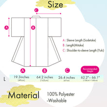 画像をギャラリービューアに読み込む, Ready-to-Wear Washable Komon Kimono for Women, Fully Lined Polyester, Beige Exotic Paisley with Lily, Orchid & Dianthus Accents – A Sophisticated Retro-Inspired Kimono