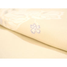 將圖片載入圖庫檢視器 Ready-to-Wear Washable Komon Kimono for Women, Fully Lined Polyester, Cream Yellow with Retro Vine Motif – A Sophisticated Komon Kimono with Timeless Elegance