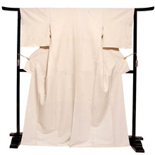 將圖片載入圖庫檢視器 Ready-to-Wear Washable Komon Kimono for Women, Fully Lined Polyester, Soft Beige with Aoi Leaf Motif – A Sophisticated Komon Kimono with Gentle Elegance