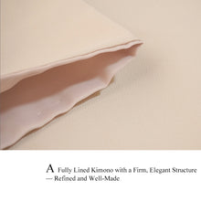 將圖片載入圖庫檢視器 Ready-to-Wear Washable Komon Kimono for Women, Fully Lined Polyester, Soft Beige with Aoi Leaf Motif – A Sophisticated Komon Kimono with Gentle Elegance