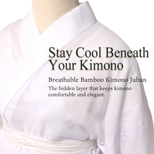 Load image into Gallery viewer, Breathable Bamboo Kimono Naga-Juban for Women – Washable Summer Kimono Undergarment, Ready-to-Wear Ro Layer, Soft Gradient Lavender