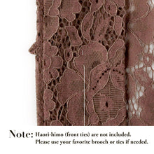 画像をギャラリービューアに読み込む, Haori - Lace Kimono Jacket for Women - Lightweight Sheer Dusty Rosewood with Floral Lace Cardigan, The Ultimate Third Piece Layering Cover Up for Spring & Summer