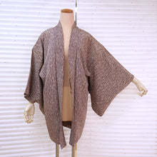 Load image into Gallery viewer, Vintage Haori Kimono Jacket Silk, Dusty Purple base, soft White Gradient Stripes