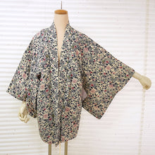 Load image into Gallery viewer, Vintage Haori Kimono Jacket Silk, White(ivory) base, Seasonal Flowers ,Chrysanthemum, Maple, Pine, Plum