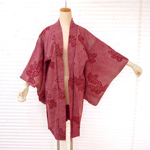 Load image into Gallery viewer, Vintage Haori Kimono Jacket Silk, Classic Red base, “Kanoko” Dots , Paulownia Design