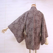 画像をギャラリービューアに読み込む, Vintage Haori Kimono Jacket Silk, Dusky Purple base, hrysanthemum and Arabesque Motif
