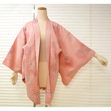 Load image into Gallery viewer, Vintage Haori Kimono Jacket Silk, Bright Pink base, Hōsōge (Mythical Floral) Motif