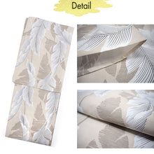 Load image into Gallery viewer, Women's Cotton Yukata, Casual Summer Kimono -Beige Base with large banana leaves (bashō) for a bold and tropical-inspired look.