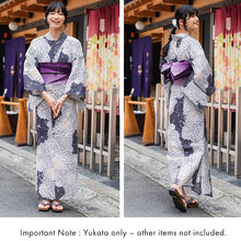 Load image into Gallery viewer, Women's Cotton Yukata, Casual Summer Kimono -White Base with Chrysanthemum Allover