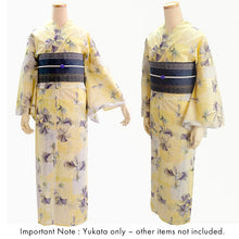画像をギャラリービューアに読み込む, Lightweight Cotton Yukata for Women, Yellow base, azalea flower pattern – Inspired by Kaneko Misuzu’s Poetry, Summer Japanese Kimono Robe