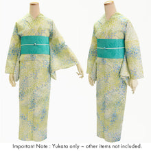 画像をギャラリービューアに読み込む, Lightweight Cotton Yukata for Women, Lime Green base, Sunlit Path, landscape pattern – Inspired by Kaneko Misuzu’s Poetry, Summer Japanese Kimono Robe