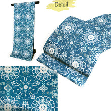 Load image into Gallery viewer, Women's Washable Nagoya Obi (Deep Blue with Oriental Floral Pattern)
