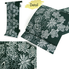 將圖片載入圖庫檢視器 Women's Washable Nagoya Obi (Deep Green with White Floral Pattern)