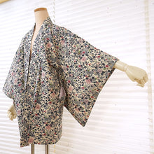 Load image into Gallery viewer, Vintage Haori Kimono Jacket Silk, White(ivory) base, Seasonal Flowers ,Chrysanthemum, Maple, Pine, Plum