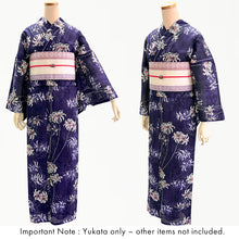 將圖片載入圖庫檢視器 Lightweight Cotton Yukata for Women, Purple base, Spider lilies Flowers pattern– Inspired by Kaneko Misuzu’s Poetry, Summer Japanese Kimono Robe