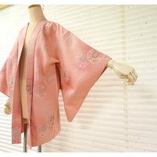 Load image into Gallery viewer, Vintage Haori Kimono Jacket Silk, Bright Pink base, Hōsōge (Mythical Floral) Motif