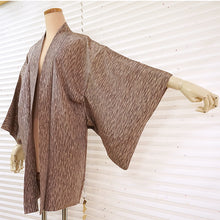 Load image into Gallery viewer, Vintage Haori Kimono Jacket Silk, Dusty Purple base, soft White Gradient Stripes