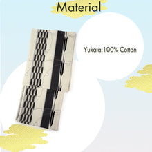 画像をギャラリービューアに読み込む, Men's Yukata Cotton : Off-White Yagasuri Yukata