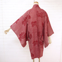 Load image into Gallery viewer, Vintage Haori Kimono Jacket Silk, Classic Red base, “Kanoko” Dots , Paulownia Design