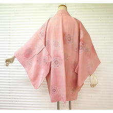 Load image into Gallery viewer, Vintage Haori Kimono Jacket Silk, Bright Pink base, Hōsōge (Mythical Floral) Motif