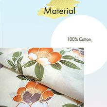 Load image into Gallery viewer, Women's Cotton Yukata, Casual Summer Kimono -Beige Base with Camellia Design