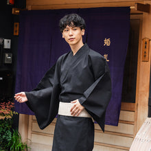 画像をギャラリービューアに読み込む, Men's Yukata Cotton & Linen : Solid Black Yukata