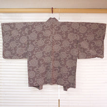 画像をギャラリービューアに読み込む, Vintage Haori Kimono Jacket Silk, Dusky Purple base, hrysanthemum and Arabesque Motif