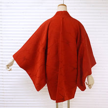 画像をギャラリービューアに読み込む, Vintage Haori Kimono Jacket Silk, Vivid Red base, Waves and Rippling Water Motif