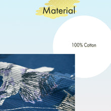 將圖片載入圖庫檢視器 Lightweight Cotton Yukata for Women, Indigo base, Flowers Birds and leaves pattern– Inspired by Kaneko Misuzu’s Poetry, Summer Japanese Kimono Robe