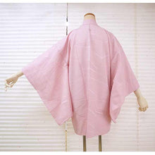 画像をギャラリービューアに読み込む, Vintage Haori Kimono Jacket Silk, Pink base, Wave Pattern
