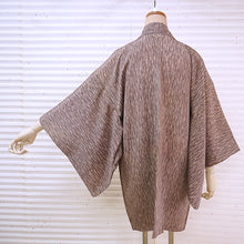 Load image into Gallery viewer, Vintage Haori Kimono Jacket Silk, Dusty Purple base, soft White Gradient Stripes