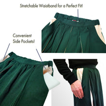 將圖片載入圖庫檢視器 Hakama Skirt(Green) – A Modern Twist on Traditional Japanese Elegance