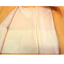 画像をギャラリービューアに読み込む, Vintage Haori Kimono Jacket Silk, Light Orange base, cherry blossoms,chrysanthemums, camellias, and maple leaves