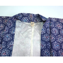 Load image into Gallery viewer, Vintage Haori Kimono Jacket Silk, Blue base, Chrysanthemum Motif