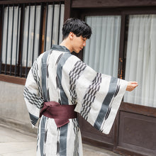 画像をギャラリービューアに読み込む, Men's Yukata Cotton : Off-White Yagasuri Yukata
